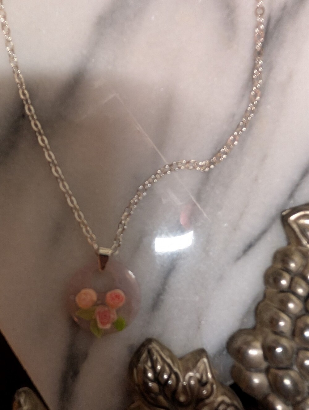 Handcrafted Pink & Lavy Pendant Necklace